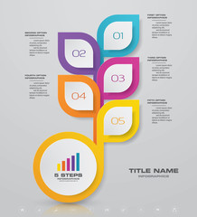 5 steps simple&editable process chart infographics element. EPS 10.	