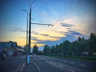 traffic on highway at night