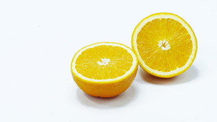 Naklejka na ściany i meble The sliced oranges and fruits are grouped into groups.