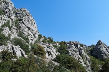 Magnificient untamed and wild mountain landscape of Paklenica National Park, Croatia