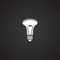 Bulb icon on background for graphic and web design. Simple illustration. Internet concept symbol for website button or mobile app.