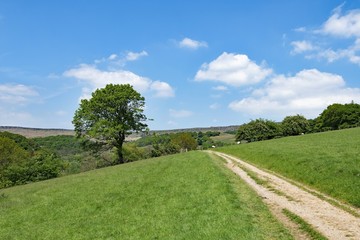 Route along the path to Stannage Edge, Hathersage, Derbyshire