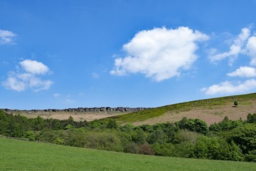Obraz premium View of the top of Stannage Edge, Hathersage, Derbyhsire
