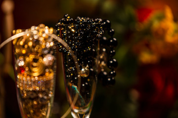Champagne Flutes filled with Jewellery