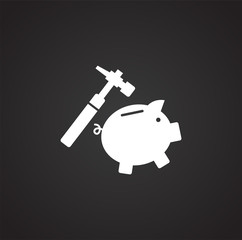 Piggy bank icons set icon on background for graphic and web design. Simple illustration. Internet concept symbol for website button or mobile app.