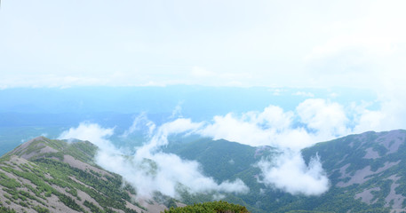 landscape with mountains and clouds
