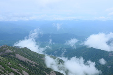 clouds over mountains