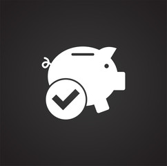 Piggy bank icons set icon on background for graphic and web design. Simple illustration. Internet concept symbol for website button or mobile app.