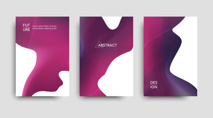 Vector tech brochure. Vector technology backgrounds. Set pink banners. Vector abstract templates.