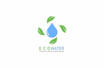 Water and leaf ecology logo. Blue water logo. Water best logo. Aqua logo. Bright water logo. Eco logo. Environment logo. Natural logo. Water energy logo. Alternative energy logo.