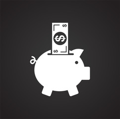 Piggy bank icons set icon on background for graphic and web design. Simple illustration. Internet concept symbol for website button or mobile app.