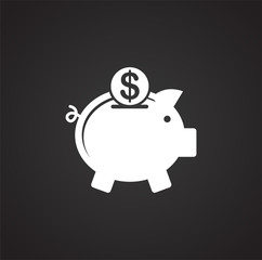 Piggy bank icons set icon on background for graphic and web design. Simple illustration. Internet concept symbol for website button or mobile app.