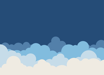 Cloud set on sky landscape vector background illustraition