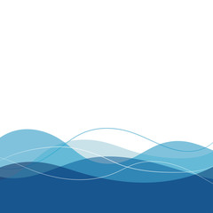 Blue line water wave concept abstract vector background design