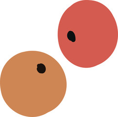 Fototapeta premium Flat modern floral foliage illustration on the white isolated background. Abstract shapes.