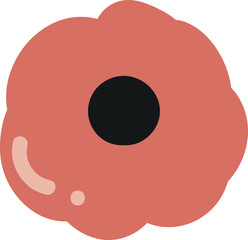 Flat modern floral foliage illustration on the white isolated background. Abstract shapes.