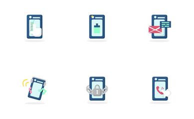 Icon phone, social media community vector, flat design