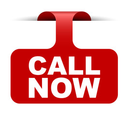 red vector banner call now