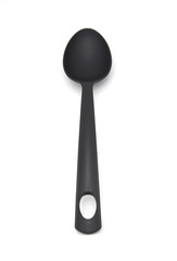 Black plastic kitchen utensil on a white background
