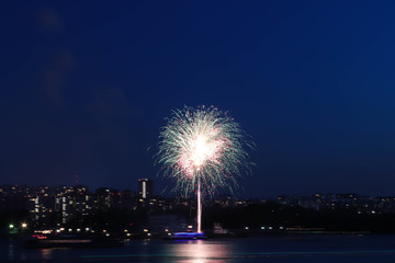 fireworks over the river