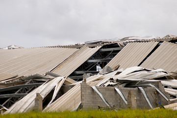 Metal structure destroyed after a storm - 273486778