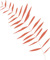 Obraz premium Flat modern floral foliage illustration on the white isolated background. Abstract shapes.