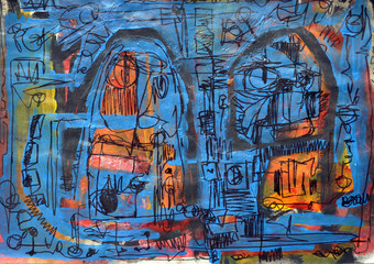 Obraz premium Artwork colorful for background. Contemporary art painting.