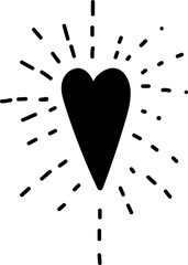 Line art and sketch black illustration on the white isolated background.