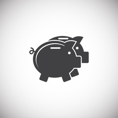 Piggy bank icons set icon on background for graphic and web design. Simple illustration. Internet concept symbol for website button or mobile app.