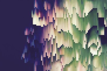 Abstract background with geometric design. Digital futuristic element. Technology. Macro flower cactus. Floral wallpaper. Colorful green blue pink red. Dark background.