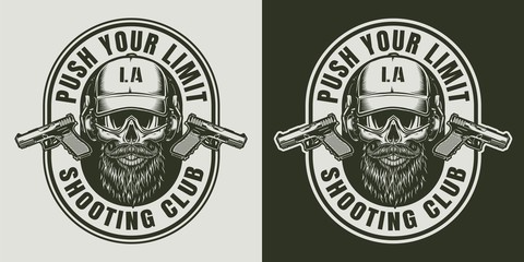 Vintage army monochrome label