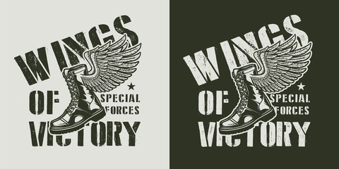 Obraz premium Vintage army monochrome badge