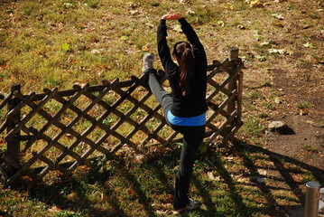 young woman in autumn park