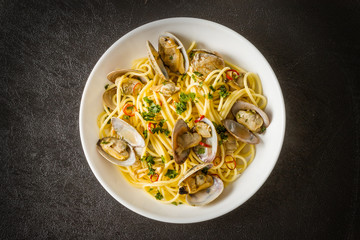 スパゲッティ　ボンゴレ　イタリアン　Gourmet of spaghetti vongole Italy