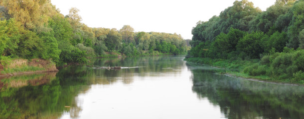Fototapeta na wymiar Beautiful view on the river Desna that in Ukraine. 