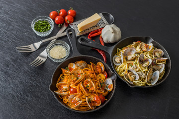 スパゲッティ　ボンゴレ　イタリアン　Gourmet of spaghetti vongole Italy