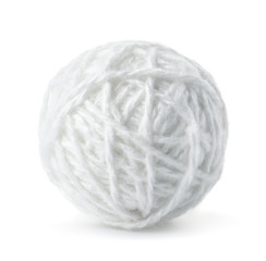 Ball of white wool yarn