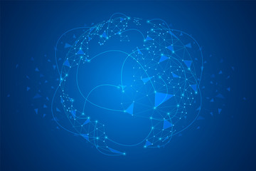 Global network connection concept, Abstract globe map technology