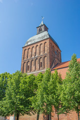 Obraz premium St. Mary's Church, Church of St. Mary (Marienkirche) Ribnitz-Damgarten Mecklenburg-Western Pomerania (Mecklenburg-Vorpommern) Germany