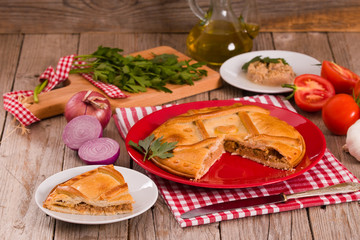 Spanish tuna pie. 