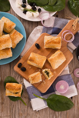 Spinach puffs. 