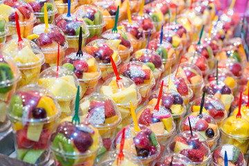 Fototapeta na wymiar Varied fruits prepared to eat