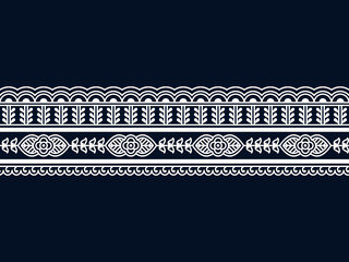 seamless vector border with indian ornament. seamless template in swatch panel - 273498755