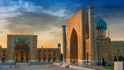 Registan, an old public square in Samarkand, Uzbekistan - obrazy, fototapety, plakaty