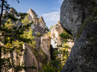 Sulov rocks, nature reserve in Slovakia with gothic rock gate