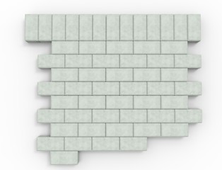 3d rendering of pavement stones pattern isolated in white studio background.