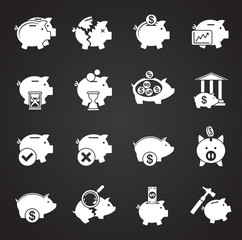 Piggy bank icon on background for graphic and web design. Simple illustration. Internet concept symbol for website button or mobile app.