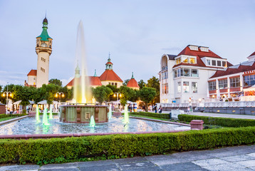 Square and promenade architcture landmark in Sopot