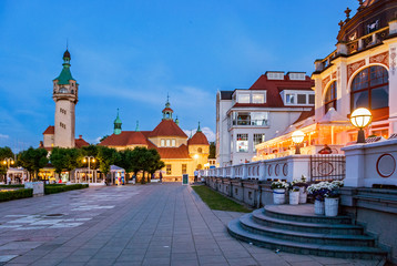 Square and promenade architcture landmark in Sopot - obrazy, fototapety, plakaty