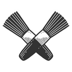 Makeup brush. Vector concept in doodle and sketch style.